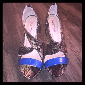 Women’s blue Andaman platform wedges
